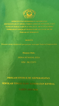 Image of efektivitas pendidikan kesehatan menggunakanmedia vidio animasi tentang cuci tangan pakai sabun ( CTPS ) Dan aktivitas fisik terhadap tingkat pengetahuan anak di MI parakan sebaram